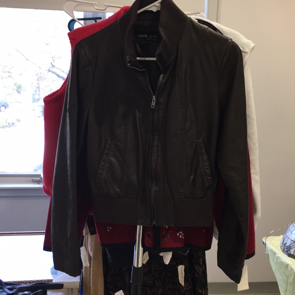 Brown Faux Leather Jacket